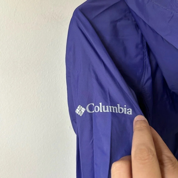 Columbia Purple Zip Up Winder Breaker with Hood - Picture 3 of 4
